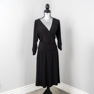 NWT NY Collection Black Ruched Dress 1X